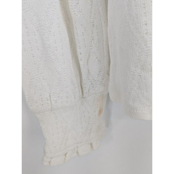 Ten Sixty Sherman Pointelle Mock Neck Sweater Top size XL - Picture 6 of 8